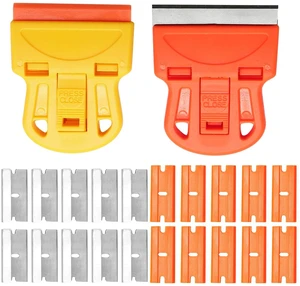 2 Sets Razor Blade Scrapers with Plastic Scraper Tool 2 Sets Razor Blade Scrapers with Plastic Scraper Tool