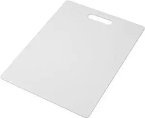 FARBERWARE Large Cutting Board, Dishwasher-Safe Plastic, 11x14in, White with Easy Grip Handle FARBERWARE Large Cutting Board, Dishwasher-Safe Plastic, 11x14in, White with Easy Grip Handle