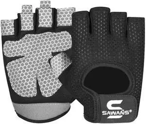 Sawans Workout Gloves for Men and Women - Microfiber Lightweight Breathable Non-Slip Silicone Padded Palm Grip Protection for Weight Lifting Gym Fitness Cycling Pull Ups Sawans Workout Gloves for Men and Women - Microfiber Lightweight Breathable Non-Slip Silicone Padded Palm Grip Protection for Weight Lifting Gym Fitness Cycling Pull Ups