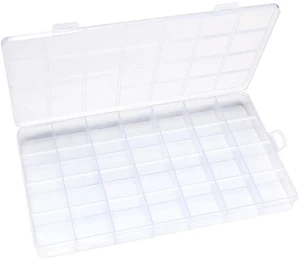 Eppingwin 28 Grids Bead Organizer, Acrylic Plastic Craft Organizer Box for Storage Eppingwin 28 Grids Bead Organizer, Acrylic Plastic Craft Organizer Box for Storage