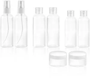 Ninsula 8Pcs Travel Bottles Set, TSA Approved Travel Size Toiletries, Reusable Leak Proof Cosmetic Containers for Shampoo, Conditioner, Cream - Women Men Travel Essential Ninsula 8Pcs Travel Bottles Set, TSA Approved Travel Size Toiletries, Reusable Leak Proof Cosmetic Containers for Shampoo, Conditioner, Cream - Women Men Travel Essential