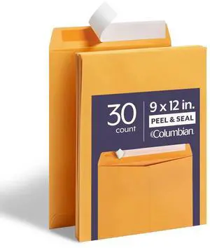 Columbian 9x12 Catalog Envelopes, 30 Pack, Self Seal Closure, Heavyweight 28 lb Paper, Brown Kraft, for Mailing, Filing, Organizing Columbian 9x12 Catalog Envelopes, 30 Pack, Self Seal Closure, Heavyweight 28 lb Paper, Brown Kraft, for Mailing, Filing, Organizing