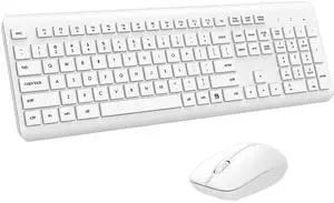 Wireless Keyboard and Mouse Combo, Full Size Silent Ergonomic Keyboard and Mouse, Long Battery Life, Optical Mouse, 2.4G Lag-Free Cordless Mice Keyboard for Computer, Mac, Laptop, PC, Windows(White) Wireless Keyboard and Mouse Combo, Full Size Silent Ergonomic Keyboard and Mouse, Long Battery Life, Optical Mouse, 2.4G Lag-Free Cordless Mice Keyboard for Computer, Mac, Laptop, PC, Windows(White)