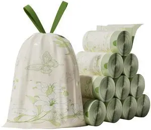 4 Gallon Trash Bags Drawstring, Portable Small Trash Bags with Printed Lily Design, Tear-Free, Leakproof & Durable for Bathroom, Office, 50 Counts 4 Gallon Trash Bags Drawstring, Portable Small Trash Bags with Printed Lily Design, Tear-Free, Leakproof & Durable for Bathroom, Office, 50 Counts