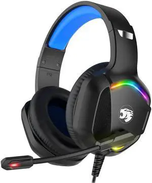 Gaming Headset with Microphone for Pc, Xbox One Series X/s, Ps4, Ps5, Switch, Stereo Wired Noise Cancelling Over-Ear Headphones with Mic, RGB, for Computer, Laptop, Mac, Nintendo (Blue) Gaming Headset with Microphone for Pc, Xbox One Series X/s, Ps4, Ps5, Switch, Stereo Wired Noise Cancelling Over-Ear Headphones with Mic, RGB, for Computer, Laptop, Mac, Nintendo (Blue)