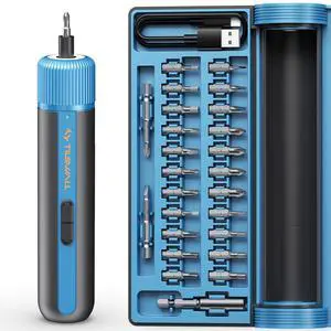 4V Electric Screwdriver Cordless, 10N.m High Torque /260 RPM, Cordless Screwdriver with 4-Level Control, 2200mAh USB-C Fast Charging, with 25pc S2 Steel Bits for DIY and Home Repairs (Blue) 4V Electric Screwdriver Cordless, 10N.m High Torque /260 RPM, Cordless Screwdriver with 4-Level Control, 2200mAh USB-C Fast Charging, with 25pc S2 Steel Bits for DIY and Home Repairs (Blue)