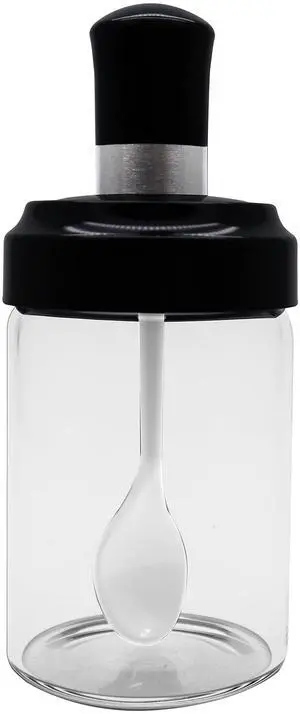 Excelity Condiment Pots with Spoon and Lid Clear Glass Containers Jars for Storing and Dispensing Spice Salt Sugar Pepper Excelity Condiment Pots with Spoon and Lid Clear Glass Containers Jars for Storing and Dispensing Spice Salt Sugar Pepper