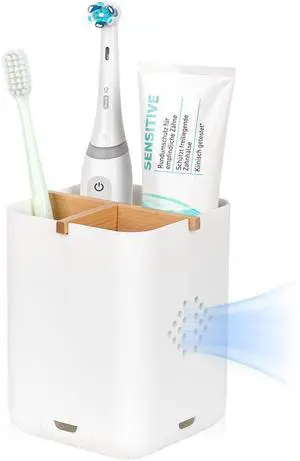 Toothbrush Holders for Bathroom Countertop, Detachable Electric Toothbrush Holder with Divider Toothbrush and Toothpaste Organizer Storage (3 Slots White) Toothbrush Holders for Bathroom Countertop, Detachable Electric Toothbrush Holder with Divider Toothbrush and Toothpaste Organizer Storage (3 Slots White)