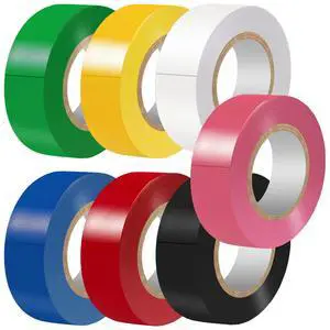 Electrical Tape Colors 7 Rolls 3/4-Inch by 30 Feet, Waterproof,Strong Adhesive, Durable, Easy-Wrap,Pink, Yellow, Red, Green, Blue, White, Black Electrical Tape Colors 7 Rolls 3/4-Inch by 30 Feet, Waterproof,Strong Adhesive, Durable, Easy-Wrap,Pink, Yellow, Red, Green, Blue, White, Black