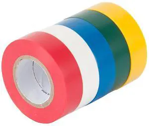 GTPC-550 Electrical Tape, ½ in x 20 ft., Durable, Easy-Wrap, Flame Retardant, 5 Pk, Red, White, Blue, Green, Yellow GTPC-550 Electrical Tape, ½ in x 20 ft., Durable, Easy-Wrap, Flame Retardant, 5 Pk, Red, White, Blue, Green, Yellow