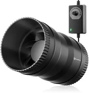 4 Inch Inline Booster Duct Fan with Speed Controller - 130 CFM Airflow with 6W Ultra-Low Power and Low Noise 4 Inch Inline Booster Duct Fan with Speed Controller - 130 CFM Airflow with 6W Ultra-Low Power and Low Noise