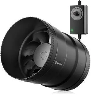 6 Inch Inline Booster Duct Fan with Speed Controller - 345 CFM Airflow with 19.2W Ultra-Low Power and Low Noise 6 Inch Inline Booster Duct Fan with Speed Controller - 345 CFM Airflow with 19.2W Ultra-Low Power and Low Noise