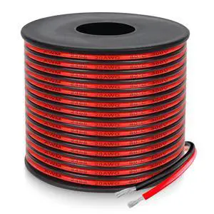 20 Gauge 2 Conductor PVC Tinned Copper Electrical Wires, 32.8FT/10M Red and Black Double Parallel Wire,0.5mm²for DIY Projects, Home Electrical, Power Wiring,Car Speaker Wires, LED Wires. 20 Gauge 2 Conductor PVC Tinned Copper Electrical Wires, 32.8FT/10M Red and Black Double Parallel Wire,0.5mm²for DIY Projects, Home Electrical, Power Wiring,Car Speaker Wires, LED Wires.