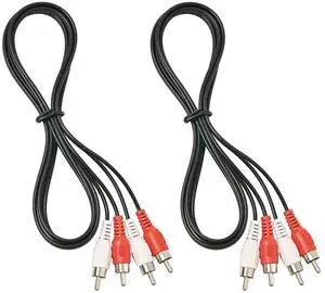 (2 Pcs) RCA Stereo Audio Cable, 2-RCA Male to 2-RCA Male (5 FT), Stereo Audio 2RCA Cord Male to Male Connector (2 Pcs) RCA Stereo Audio Cable, 2-RCA Male to 2-RCA Male (5 FT), Stereo Audio 2RCA Cord Male to Male Connector