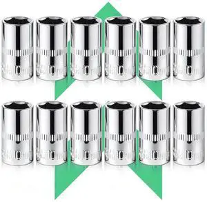 12-Piece Durable 1/4" Drive 10mm Socket Set Shallow, 6-Point, Cr-V Steel & Corrosion-Resistant 12-Piece Durable 1/4" Drive 10mm Socket Set Shallow, 6-Point, Cr-V Steel & Corrosion-Resistant