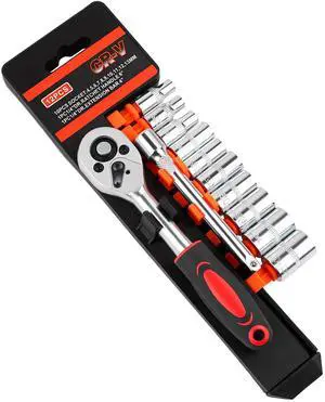 12PCS 1/4 Inch Drive Socket Set, Premium Mini Ratchet Socket Wrench Set, Small Metric Ratchet Socket Wrenches Set, with 1/4 Ratchet Extension Bar for Car, Automotive, Household Repair 12PCS 1/4 Inch Drive Socket Set, Premium Mini Ratchet Socket Wrench Set, Small Metric Ratchet Socket Wrenches Set, with 1/4 Ratchet Extension Bar for Car, Automotive, Household Repair