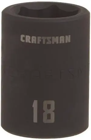 Shallow Impact Socket, Metric, 1/2-Inch Drive, 18mm (CMMT15866) Shallow Impact Socket, Metric, 1/2-Inch Drive, 18mm (CMMT15866)