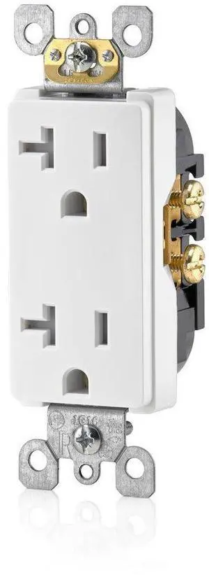 20 Amp Decora Tamper-Resistant Duplex Electrical Wall Outlet, T5825-W, White 20 Amp Decora Tamper-Resistant Duplex Electrical Wall Outlet, T5825-W, White