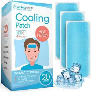 Cooling Patches for Fever, Natural Headache and Migraine Relief, (20 Pack) Soft Gel Sheets, Fever Patch for Kids, Tension/Sinus, Headache Relief Prevention Cooling Patches for Fever, Natural Headache and Migraine Relief, (20 Pack) Soft Gel Sheets, Fever Patch for Kids, Tension/Sinus, Headache Relief Prevention