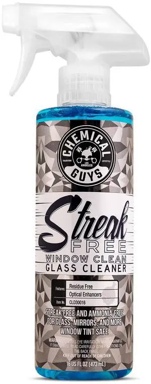 Chemical Guys Streak Free Glass and Window Cleaner - Works on Glass, Windows, Mirrors, and Screens, Ammonia-Free and Safe on Tinted Windows, for Cars, Trucks, SUVs, and Home Use - 16 oz Chemical Guys Streak Free Glass and Window Cleaner - Works on Glass, Windows, Mirrors, and Screens, Ammonia-Free and Safe on Tinted Windows, for Cars, Trucks, SUVs, and Home Use - 16 oz
