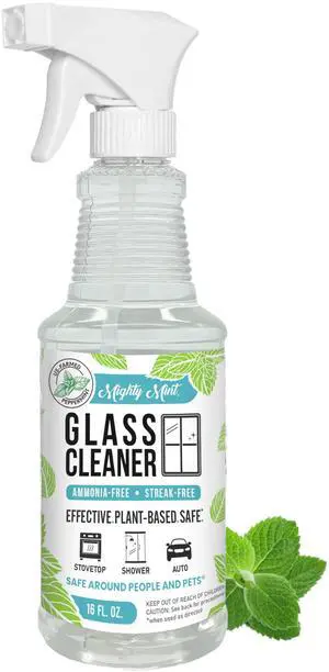 Glass Cleaner, Ammonia-Free, Streak-Free Spray for Windows, Screens, Stovetop, Bathroom, Natural Peppermint Scent, 16oz Glass Cleaner, Ammonia-Free, Streak-Free Spray for Windows, Screens, Stovetop, Bathroom, Natural Peppermint Scent, 16oz