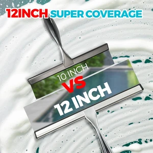 12" Shower Squeegee for Glass Doors, Tile Walls, Car Windows, Silver | Bathroom Accessories, New Home Essentials, Silicone Blade, Metal Handle, Adhesive Hook, Household Tool, Multipurpose Cleaner 12" Shower Squeegee for Glass Doors, Tile Walls, Car Windows, Silver | Bathroom Accessories, New Home Essentials, Silicone Blade, Metal Handle, Adhesive Hook, Household Tool, Multipurpose Cleaner