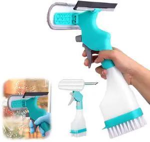 4 in 1 Window Cleaner Tool with Squeegee & Sprayer, 10" Streak-Free Scraper Kit with Microfiber Washer Head, Portable Multifunction Refillable Bottle for Glass/Shower/Car 4 in 1 Window Cleaner Tool with Squeegee & Sprayer, 10" Streak-Free Scraper Kit with Microfiber Washer Head, Portable Multifunction Refillable Bottle for Glass/Shower/Car