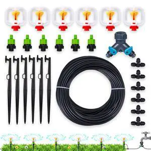 360° Micro-Spray Garden Irrigation System 50FT, New Garden Watering System, Saving Water Automatic Irrigation Equipment for Patio Lawn 360° Micro-Spray Garden Irrigation System 50FT, New Garden Watering System, Saving Water Automatic Irrigation Equipment for Patio Lawn