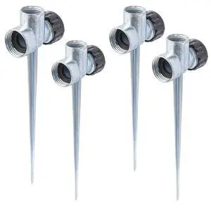 4 Pack 1/2 inch Zinc Alloy Lawn Sprinkler Spike Base, Water Flow Thru Sprinkler for Yard, Lawn, Garden and Grass Irrigation 4 Pack 1/2 inch Zinc Alloy Lawn Sprinkler Spike Base, Water Flow Thru Sprinkler for Yard, Lawn, Garden and Grass Irrigation