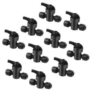 10 Pack 1/4" Drip Irrigation Shut Off Valve - Quick Connect On/Off Control Valve, Leak-Proof for 1/4" Tubing, Sprinkler, Garden & Farm Irrigation Systems 10 Pack 1/4" Drip Irrigation Shut Off Valve - Quick Connect On/Off Control Valve, Leak-Proof for 1/4" Tubing, Sprinkler, Garden & Farm Irrigation Systems