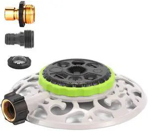 Turret Pattern Sprinkler, 8-Pattern Stationary Water Sprinkler on Metal Decorative Base for Watering Small and Large Yards, Lawns, Garden or Odd Shaped Areas Turret Pattern Sprinkler, 8-Pattern Stationary Water Sprinkler on Metal Decorative Base for Watering Small and Large Yards, Lawns, Garden or Odd Shaped Areas