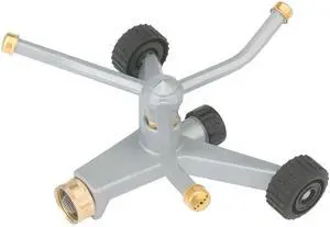 Heavy Duty 692 Sq Ft Spinning Sprinkler with Wheeled Base, Metal Whirling Sprinkler Head for 360 Degree Coverage in Flower Beds and Vegetable Gardens Heavy Duty 692 Sq Ft Spinning Sprinkler with Wheeled Base, Metal Whirling Sprinkler Head for 360 Degree Coverage in Flower Beds and Vegetable Gardens