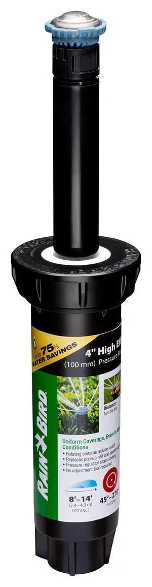 8SAPROPR Pressure Regulating (PRS) High-Efficiency Pro Rotary Sprinkler, Hand Adjustable 45° - 270° Pattern, 8' - 14' Spray Distance, 4" Pop-up Height 8SAPROPR Pressure Regulating (PRS) High-Efficiency Pro Rotary Sprinkler, Hand Adjustable 45° - 270° Pattern, 8' - 14' Spray Distance, 4" Pop-up Height