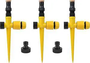 Pack of 3 pcs 360° Adjustable Garden Sprinkler with 1/2 inch Quick connectors, Water Sprinkler for Lawn Yard Outdoor Pack of 3 pcs 360° Adjustable Garden Sprinkler with 1/2 inch Quick connectors, Water Sprinkler for Lawn Yard Outdoor