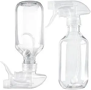 2 Pack 360° Spray Bottles, 10 oz Plastic Small Containers with Adjustable Spray Nozzles, Spray Bottles for Hair, Cleaning Solutions, BBQ and Plants Clear 2 Pack 360° Spray Bottles, 10 oz Plastic Small Containers with Adjustable Spray Nozzles, Spray Bottles for Hair, Cleaning Solutions, BBQ and Plants Clear