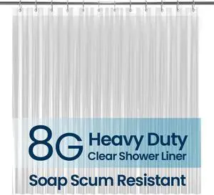 LiBa Bathroom Shower Curtain Waterproof Plastic Shower Curtain Premium PEVA Non-Toxic with Rust Proof Grommets Clear 8G Bathroom Accessories 72x72 LiBa Bathroom Shower Curtain Waterproof Plastic Shower Curtain Premium PEVA Non-Toxic with Rust Proof Grommets Clear 8G Bathroom Accessories 72x72