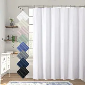 Moga White Shower Curtain, Embossed Textured Fabric Shower Curtain for Bathroom - Soft Cloth & Hotel Spa Luxury, Water Repellent, Machine Washable, 72X72, White Moga White Shower Curtain, Embossed Textured Fabric Shower Curtain for Bathroom - Soft Cloth & Hotel Spa Luxury, Water Repellent, Machine Washable, 72X72, White