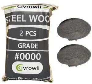 (2 Pack) 0000 Steel Wool Hole Filler, Gap Blocker, Barrier, Also for Glass Fine, Steel Wool Pads for Chrome or Wood Polishing (2) (2 Pack) 0000 Steel Wool Hole Filler, Gap Blocker, Barrier, Also for Glass Fine, Steel Wool Pads for Chrome or Wood Polishing (2)