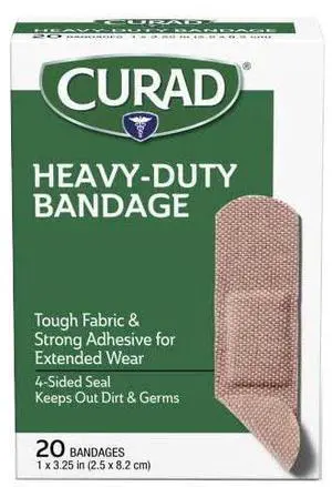 Extreme Hold Heavy Duty Bandages, 1" x 3 1/4", Ideal for Wound Care, 1 Box, 20 Count Extreme Hold Heavy Duty Bandages, 1" x 3 1/4", Ideal for Wound Care, 1 Box, 20 Count