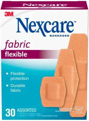 Heavy Duty Flexible Fabric Bandages, Assorted Sizes, 30 Count, Latex-Free, Durable Adhesive Bandages for First Aid and Wound Care Heavy Duty Flexible Fabric Bandages, Assorted Sizes, 30 Count, Latex-Free, Durable Adhesive Bandages for First Aid and Wound Care