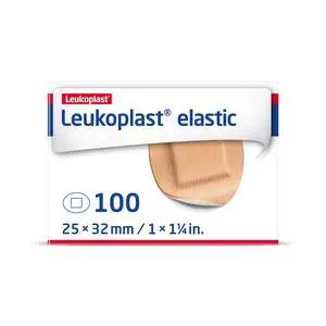 Leukoplast Elastic - Non-Sterile Wound Dressing Strips - Stretchable and Skin-Friendly, First-aid Plasters - Ideal for Fingers, Elbows, Knees and Wrists - Oval Spot, 1.25 in., Box of 100 Leukoplast Elastic - Non-Sterile Wound Dressing Strips - Stretchable and Skin-Friendly, First-aid Plasters - Ideal for Fingers, Elbows, Knees and Wrists - Oval Spot, 1.25 in., Box of 100