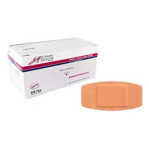 Adhesive Bandages, Comfortable Form-Fitting Protection & Wound Care for Cuts and Scrapes, Premium Adhesive Stays Secure with Movement, Extra-Large Plastic Bandages, 2" X 4" 50/Box Adhesive Bandages, Comfortable Form-Fitting Protection & Wound Care for Cuts and Scrapes, Premium Adhesive Stays Secure with Movement, Extra-Large Plastic Bandages, 2" X 4" 50/Box