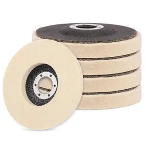 Wool Flap Buffing Wheel Pad 4.5" × 0.87" Wool Polishing Wheel Disc for Angle Grinder for Stainless Steel, Surface Finishing Metal Aluminum, Wood, Glass polishing, Ceramic, Marble, Furniture 5pcs Wool Flap Buffing Wheel Pad 4.5" × 0.87" Wool Polishing Wheel Disc for Angle Grinder for Stainless Steel, Surface Finishing Metal Aluminum, Wood, Glass polishing, Ceramic, Marble, Furniture 5pcs