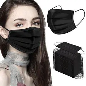 Black Disposable Face Masks 50PCS 3 Ply Black Disposable Face Masks 50PCS 3 Ply