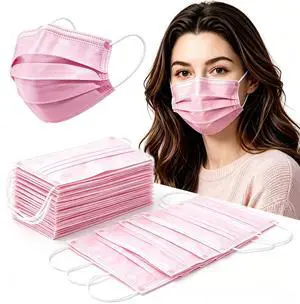 100 Pcs Disposable 3 Layer Filter Pink Dustproof Male and Female Universal Mask, Suitable for Party - Outdoor Travel - Daily Use 100 Pcs Disposable 3 Layer Filter Pink Dustproof Male and Female Universal Mask, Suitable for Party - Outdoor Travel - Daily Use