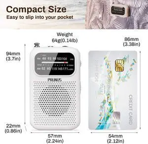 PRUNUS J-777 Pocket Radios Portable AM FM Small Personal Radio | with Best Reception, AAA Battery Operated Transistor Radio with Headphone & Speaker for Walk/Jogging/Camping PRUNUS J-777 Pocket Radios Portable AM FM Small Personal Radio | with Best Reception, AAA Battery Operated Transistor Radio with Headphone & Speaker for Walk/Jogging/Camping