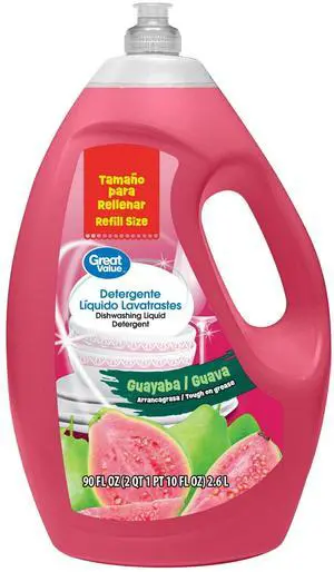 Great Value Dish Washing Liquid Detergent, Guava, 90 fl oz Great Value Dish Washing Liquid Detergent, Guava, 90 fl oz