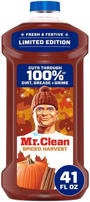 Mr. Clean All Purpose Cleaner, Floor Cleaner, Mop Soap, Cleaning Liquid, Spiced Harvest, Pumpkin, 41 fl oz Mr. Clean All Purpose Cleaner, Floor Cleaner, Mop Soap, Cleaning Liquid, Spiced Harvest, Pumpkin, 41 fl oz