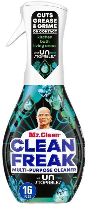 Mr. Clean Clean Freak All Purpose Cleaner Spray, Multi-Surface Cleaning, Unstopables Scent, 16 fl oz Mr. Clean Clean Freak All Purpose Cleaner Spray, Multi-Surface Cleaning, Unstopables Scent, 16 fl oz
