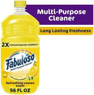 Fabuloso 2X All Purpose Cleaner, No Rinse Floor Cleaner, Refreshing Lemon Scent, 56 fl oz Fabuloso 2X All Purpose Cleaner, No Rinse Floor Cleaner, Refreshing Lemon Scent, 56 fl oz
